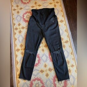 MOTHER the Looker Ankle Fray Maternity jeans in Color “Guilty as Sin”